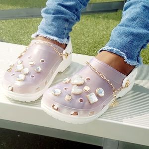 Transparent Bling Studs Rhinestone Glam Clogs